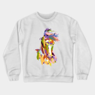 Abstract horse with limit color in WPAP Crewneck Sweatshirt